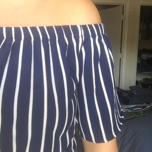 Blue and white jumpsuit